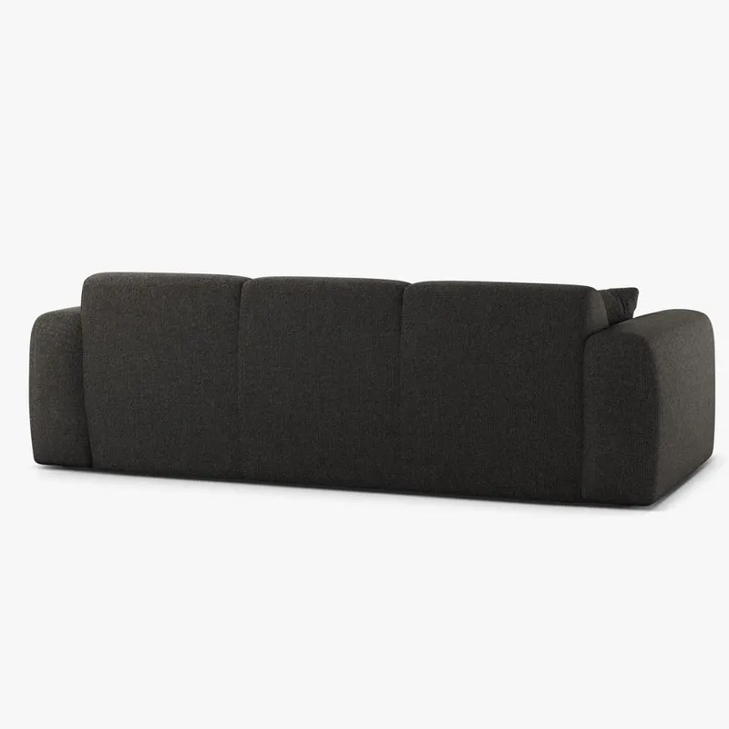Canapé MICADONI Molino 3 places en tissu chenille gris foncé