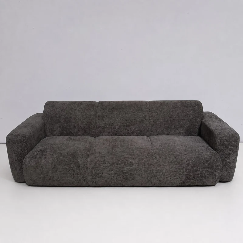 Canapé MICADONI Molino 3 places en tissu chenille gris foncé