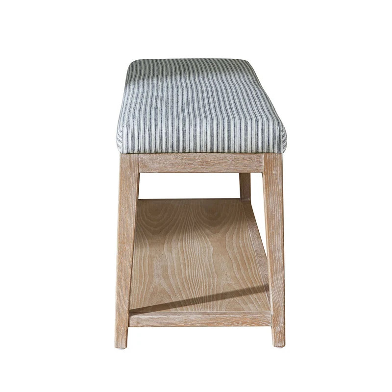 Banc LOBERON Stormhavn en chêne blanchi et lin