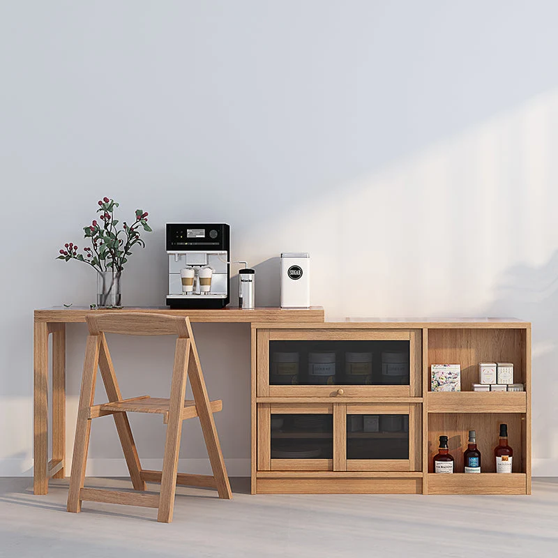 Table de salle à manger multifonction pliante et extensible avec armoire de rangement cachée