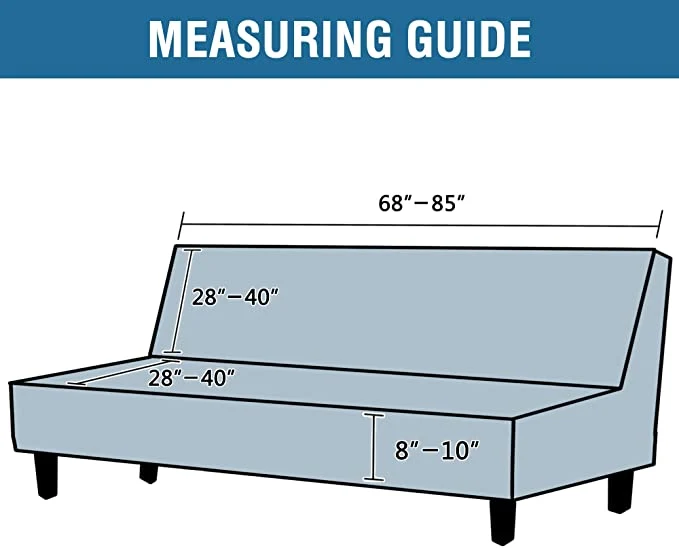 Housses de canapé extensible sans bras Futon (16 modèles différents au choix)
