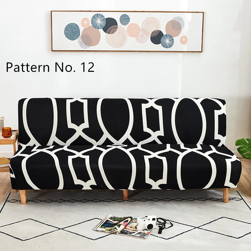 Housses de canapé extensible sans bras Futon (16 modèles différents au choix)