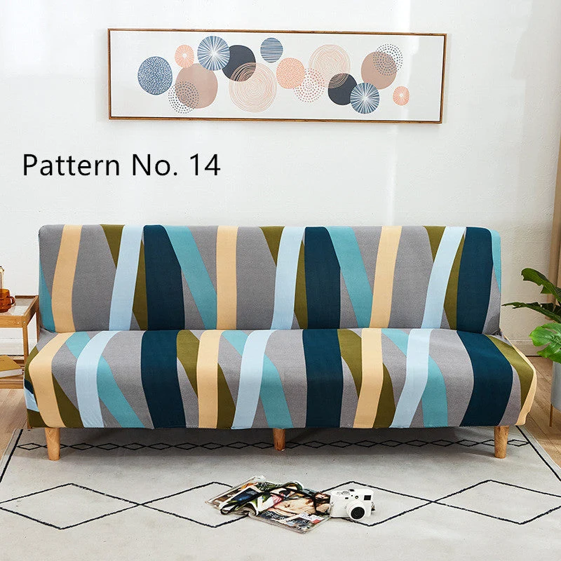 Housses de canapé extensible sans bras Futon (16 modèles différents au choix)