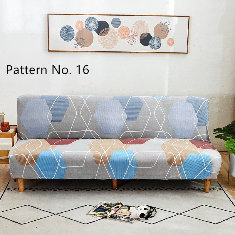 Housses de canapé extensible sans bras Futon (16 modèles différents au choix)