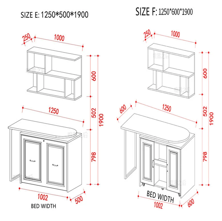 Bureau d'ordinateur d'angle télescopique et rotatif avec lit pliant