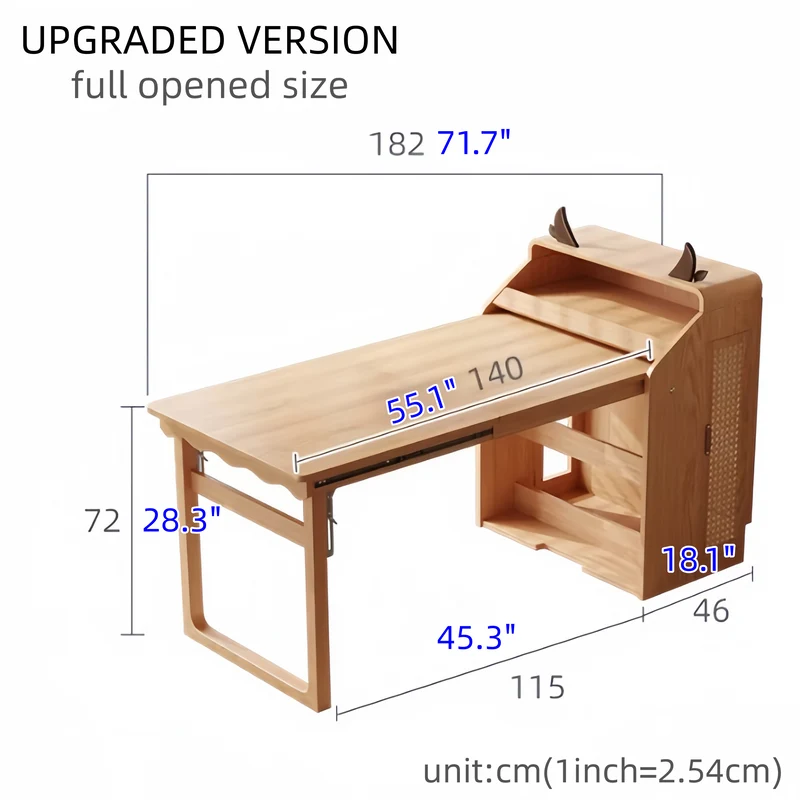 Table à manger multifonctionnelle pliante en bois massif pour petits appartements