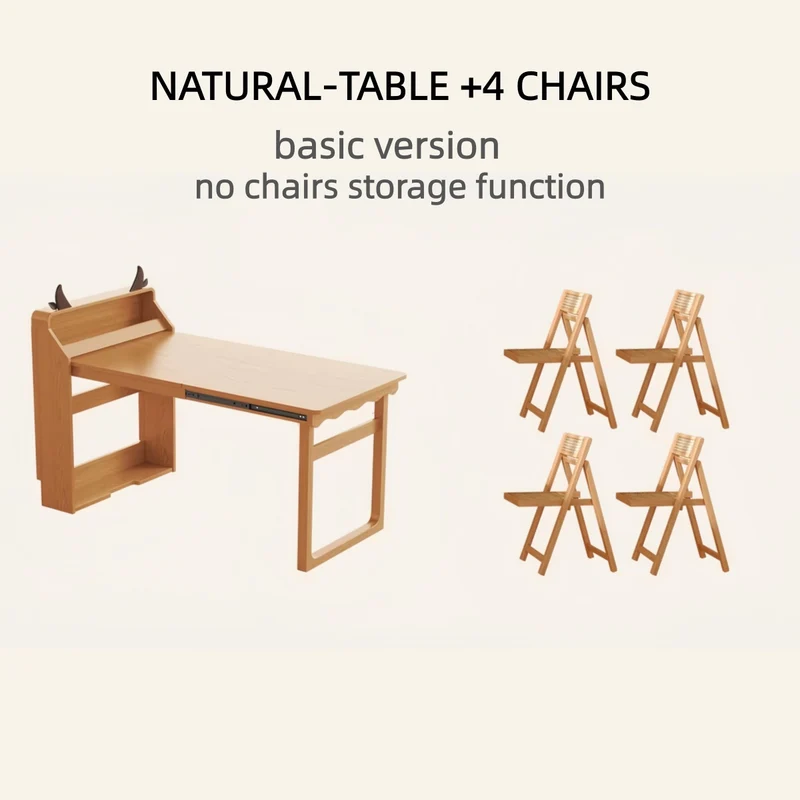 Table à manger multifonctionnelle pliante en bois massif pour petits appartements