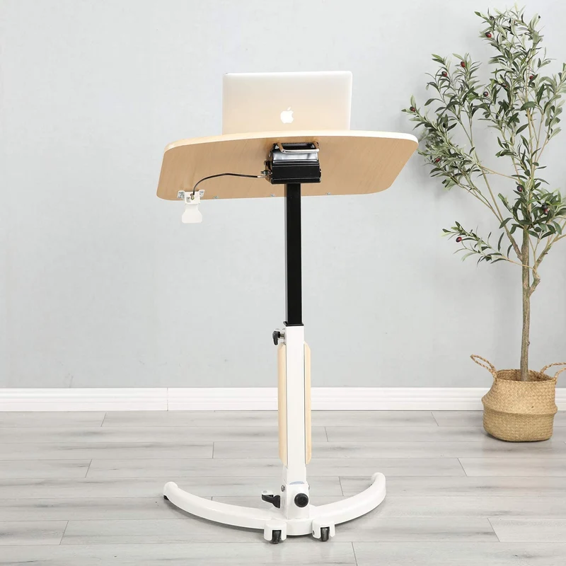 Bureau debout mobile pliable, table de lit surélevée, table d'appoint de canapé