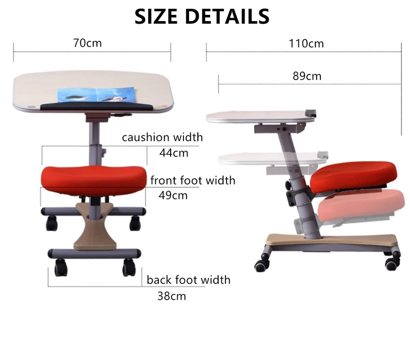 Table d'étude mobile et réglable pour enfants, poste de travail mobile pour adultes