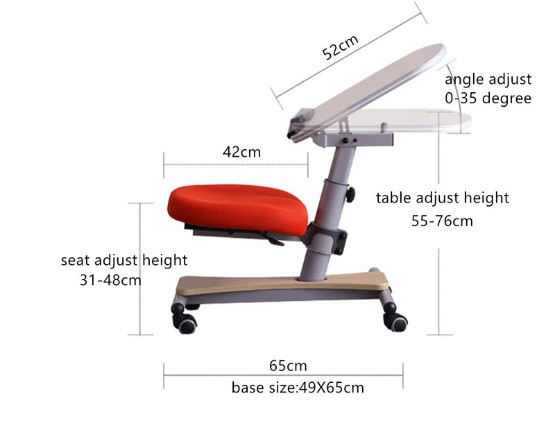 Table d'étude mobile et réglable pour enfants, poste de travail mobile pour adultes