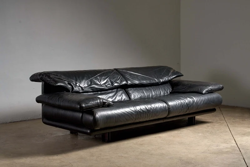 Alanda sofa Paolo Piva for B&B Italia black leather