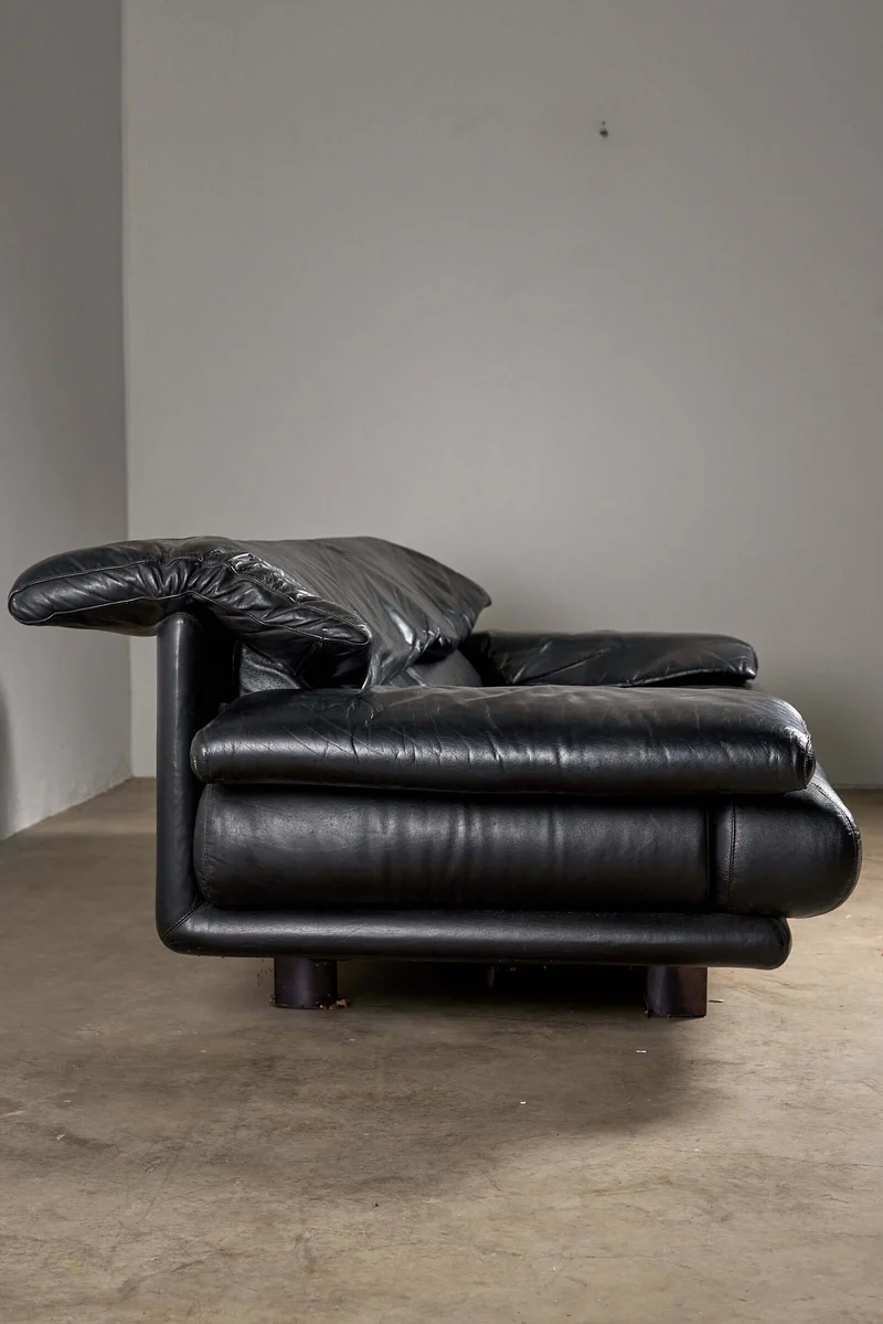Alanda sofa Paolo Piva for B&B Italia black leather
