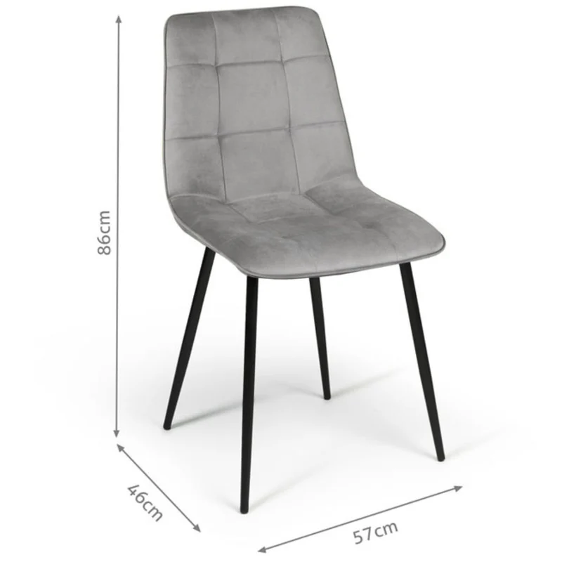 Lot de 6 chaises Linda Gris clair