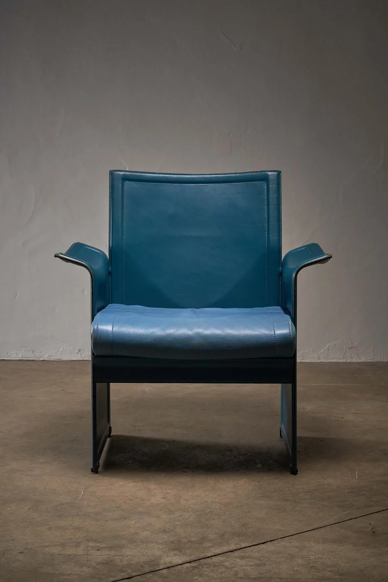Leather Korium Armchair by Tito Agnoli for Matteo Grassi, 1970s