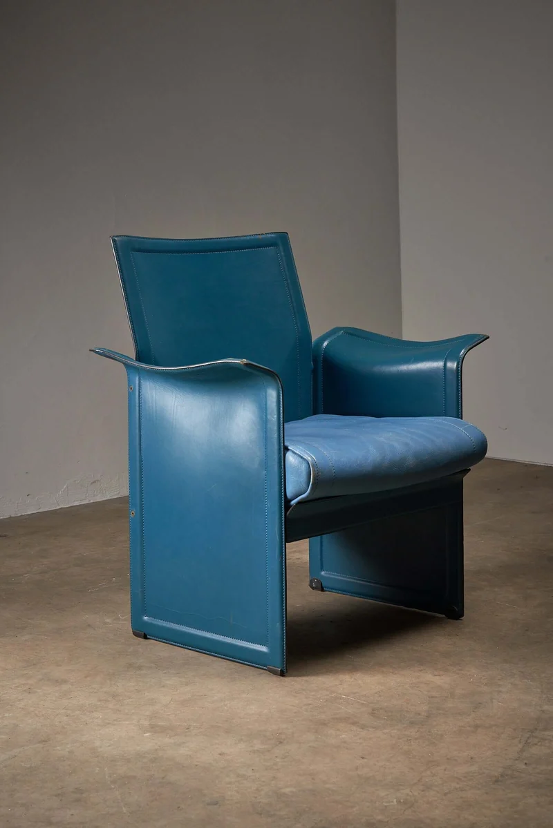 Leather Korium Armchair by Tito Agnoli for Matteo Grassi, 1970s