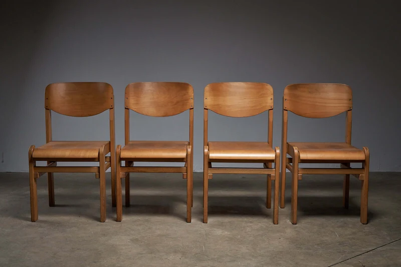 Wooden Brutalist Chairs
