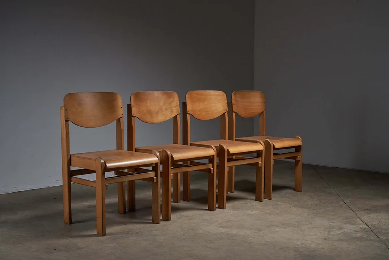 Wooden Brutalist Chairs