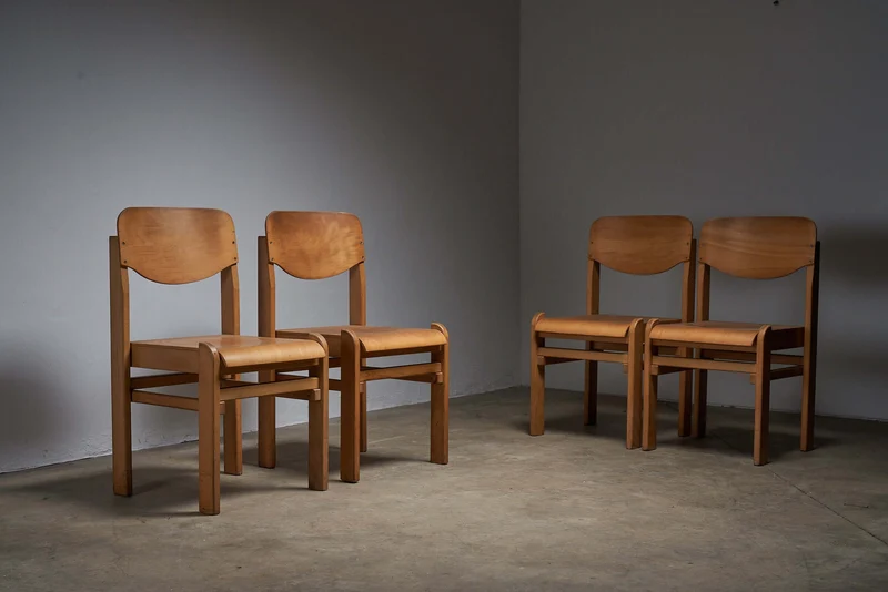 Wooden Brutalist Chairs