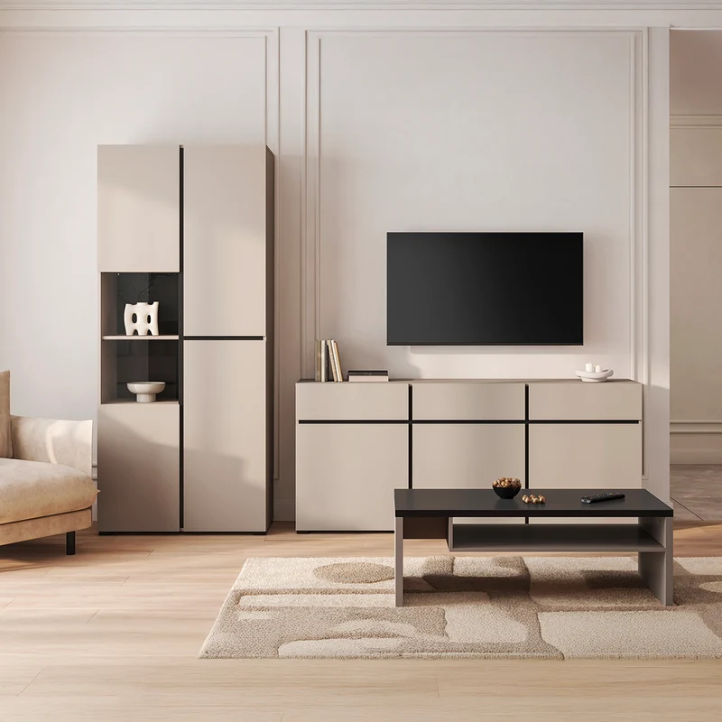 Vaisselier 2 portes Lilia Taupe