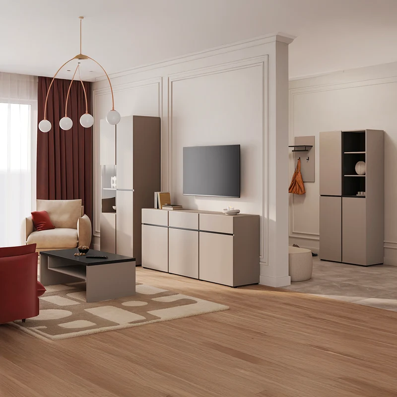 Vaisselier 2 portes Lilia Taupe