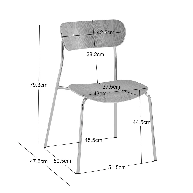 Lot de 2 chaises industrielles Nordlys en métal et bouclettes blanc LINCOLN