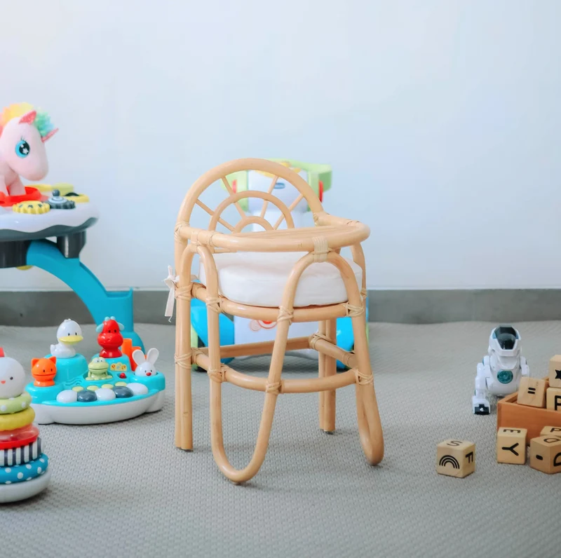 Chaise haute pour bébé Nordlys en rotin naturel TANJUNG