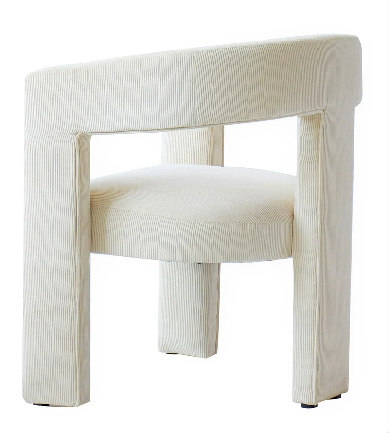 Fauteuil Nordlys en velours côtelé beige ARUSHA