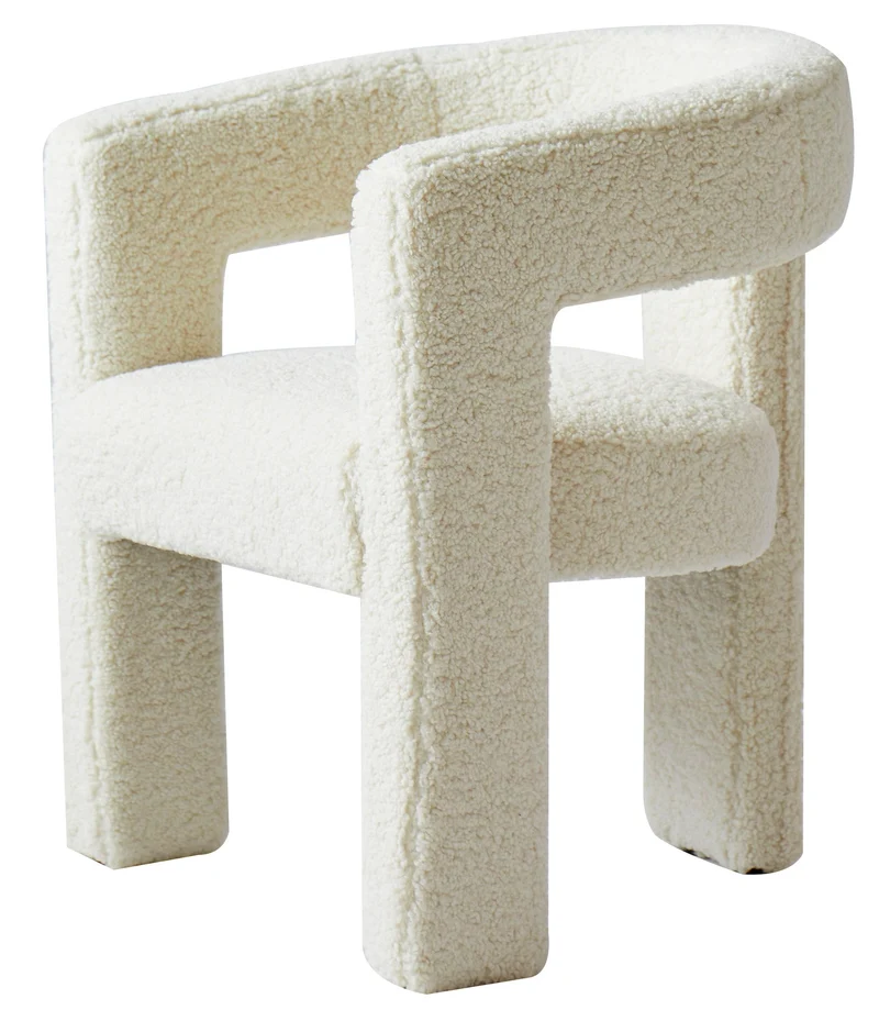 Fauteuil Nordlys en bouclettes blanches ARUSHA