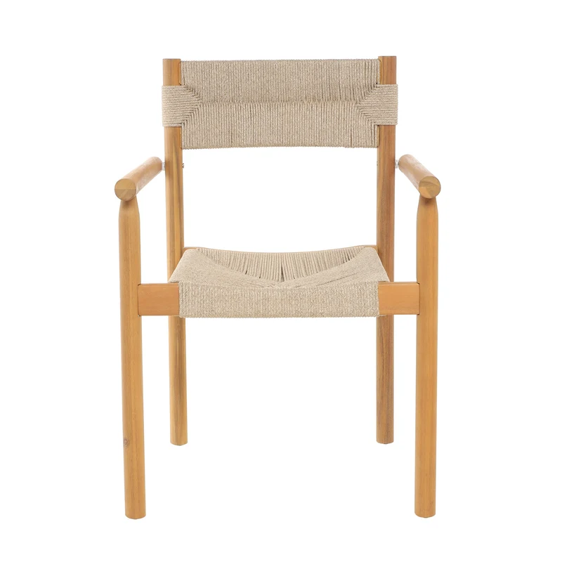 Lot de 2 chaises de jardin Nordlys en acacia massif et corde OVALLE