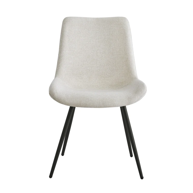 Lot de 2 chaises Nordlys en métal et tissu beige KOGE