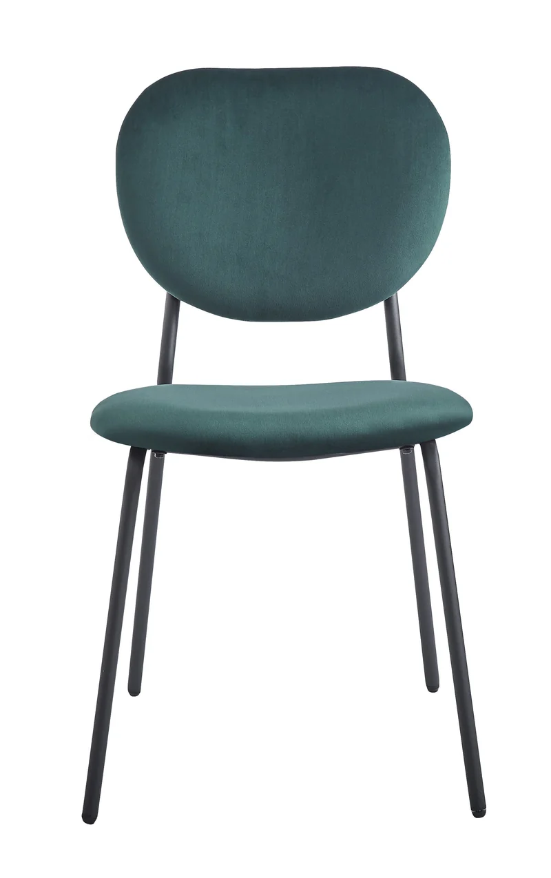 Lot de 2 chaises scandinaves Nordlys en métal et velours vert SUZUKA