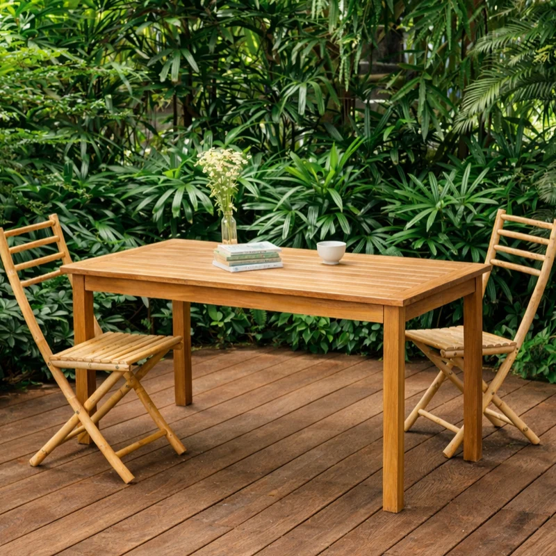 Table à manger intérieur extérieur 6 personnes Nordlys en acacia ALICANTE