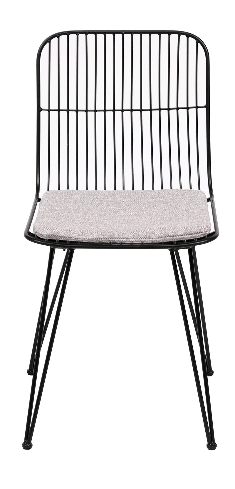 Lot de 2 chaises industrielles filaires Nordlys en métal noir CHESTER