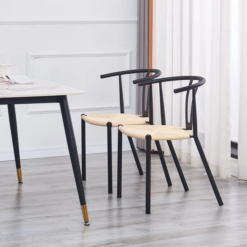 Lot de 2 chaises Nordlys en métal et corde SUKI