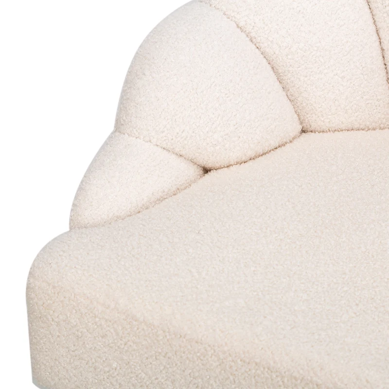 Fauteuil rétro Nordlys en métal et bouclettes blanches BOLGE