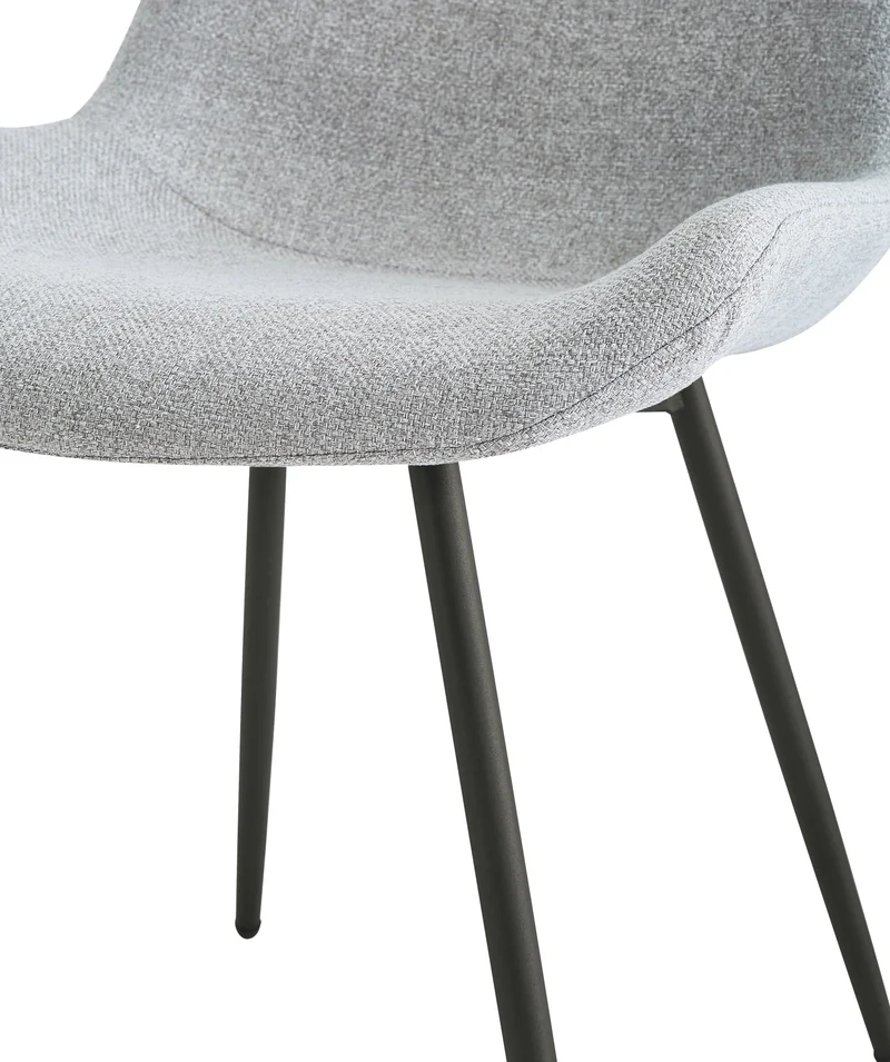 Lot de 2 chaises Nordlys en métal et tissu gris KOGE