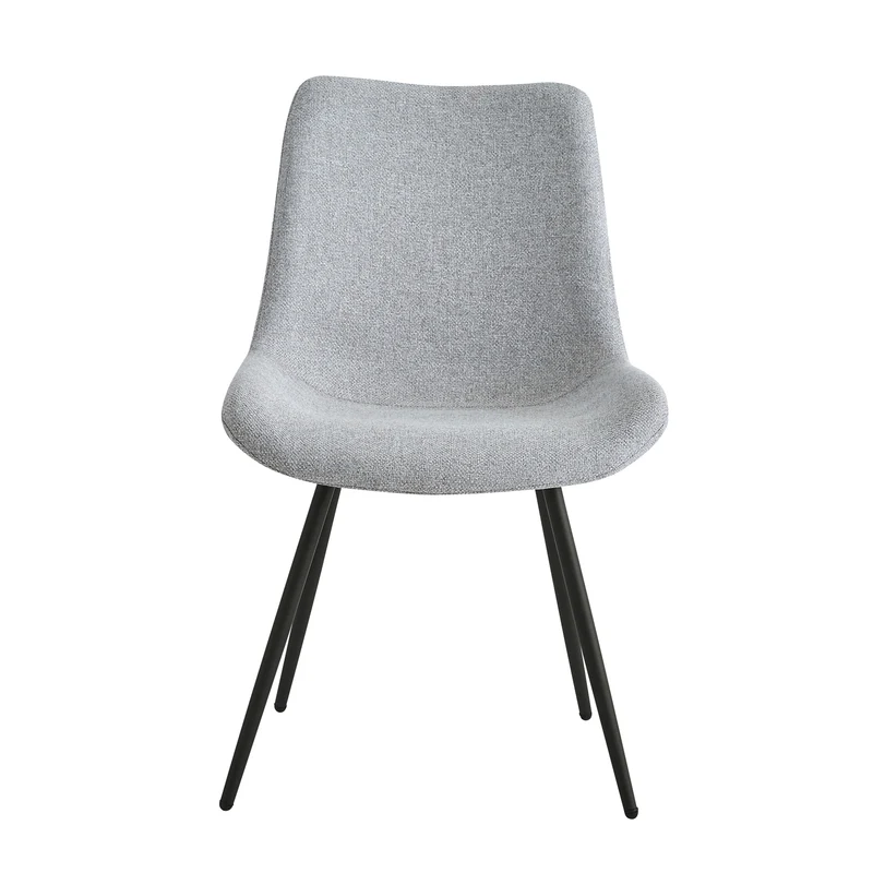 Lot de 2 chaises Nordlys en métal et tissu gris KOGE