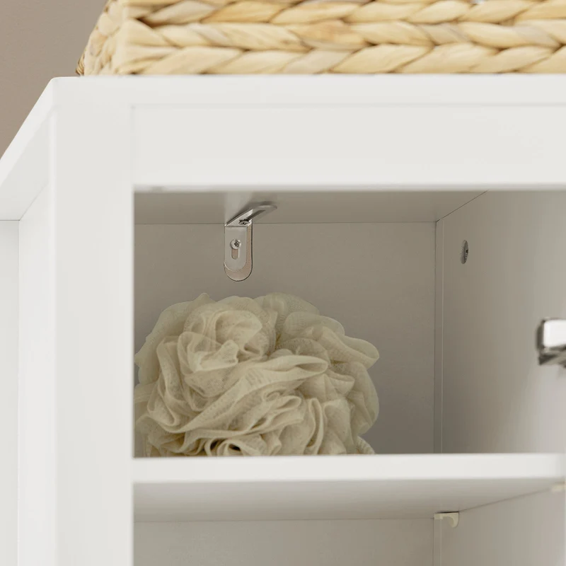 SoBuy BZR59-W Meuble Colonne de Salle de Bain, Armoire Haute, Placard de Rangement, Étagère de Rangement
