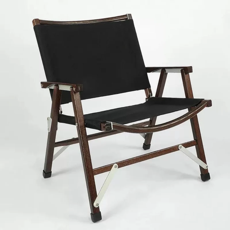 Chaise pliante en bois massif Kermit pour camping en plein air