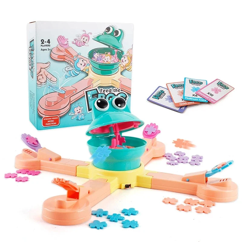 Drôle nourrir les grenouilles à manger des biscuits manuels pour enfants jouets éducatifs jouets électriques jeu de fête de famille