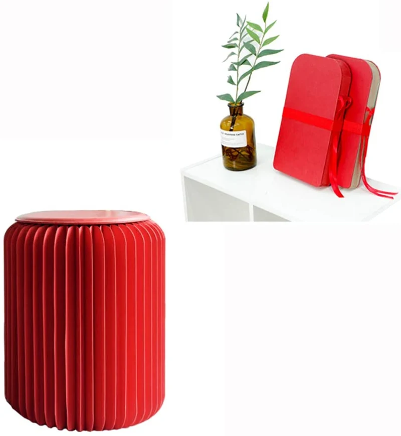 Tabouret pliable en papier kraft à structure en nid d'abeille