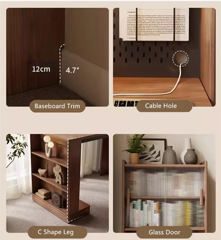 Bureau pliant peu encombrant avec vitrine