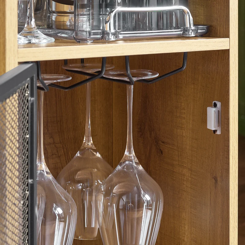 SoBuy FWT97-PF Table de Bar, Table Haute, Table à Manger, Table de Cuisine avec Supports pour Verres et Bouteilles
