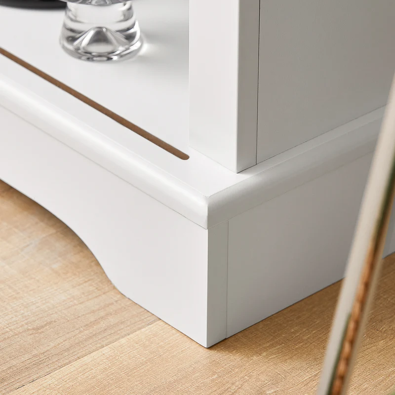 SoBuy FSB46-W Buffet Commode Armoire de Rangement Meuble de Rangement à 2 Niveaux avec Porte Vitrée de Grange Coulissante