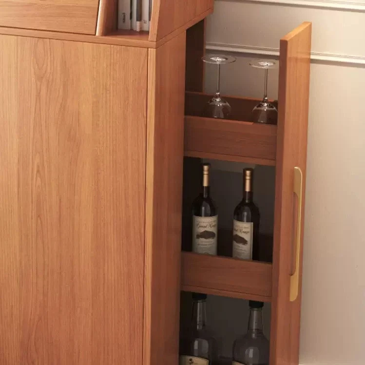 Table de bar à vin pliante avec casier à vin coulissant