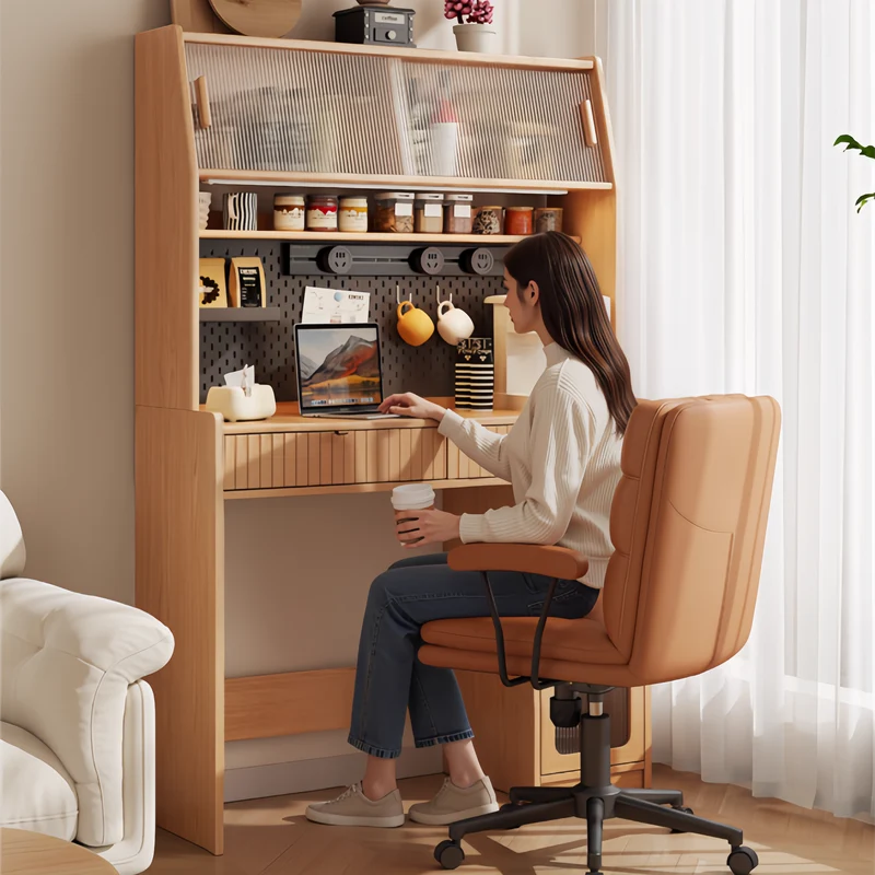 Hutch de cuisine avec table à manger à double abattant et 4 chaises pliantes