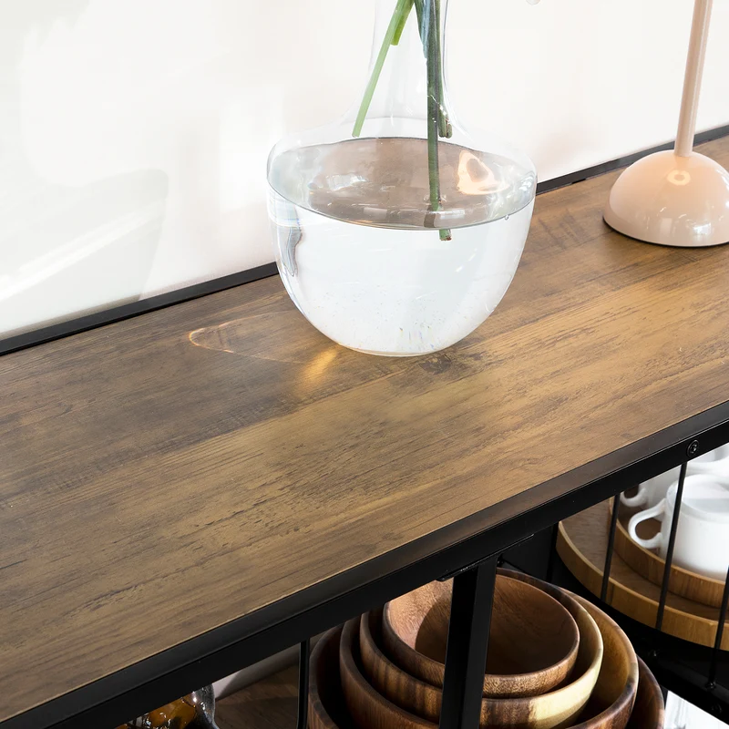 SoBuy FSB56-F Table Console Table d’Entrée Bout de Canapé Table d'Appoint Buffet avec 3 Etagères de Rangement