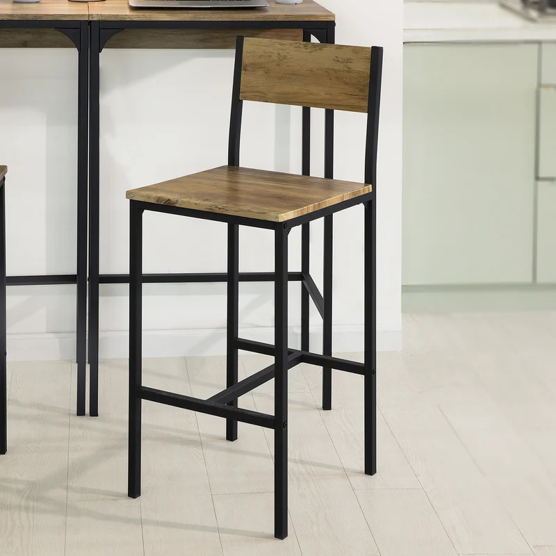 SoBuy OGT42-F Ensemble 2 Tables Hautes et 2 Chaises de Bar 4 pièces en total
