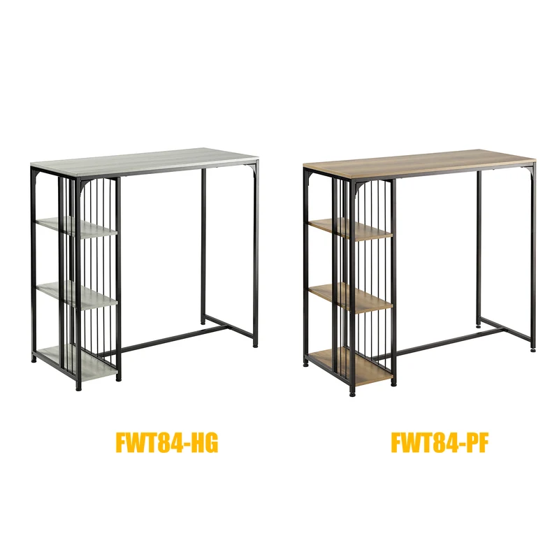 SoBuy FWT84-HG Table Haute de Bar Mange-Debout Table à Manger Table de Bistrot avec 3 Étagères