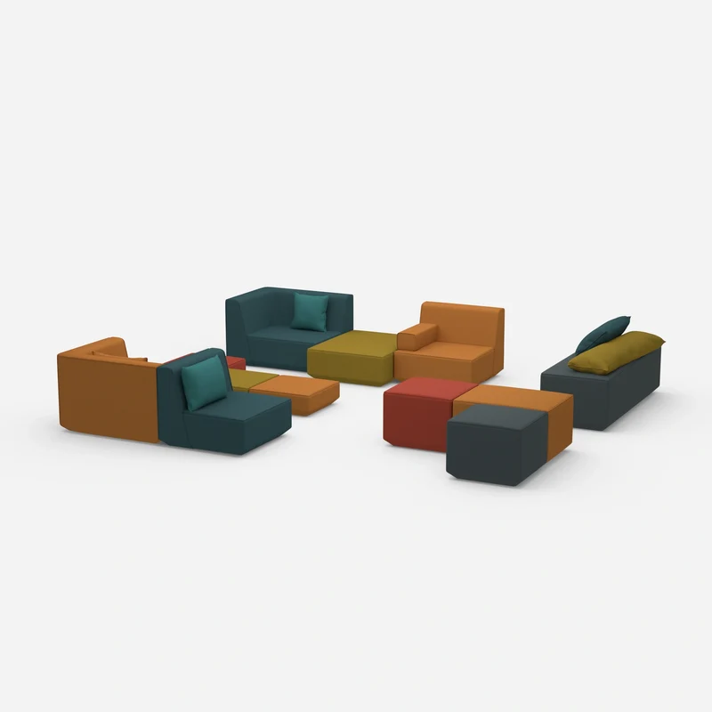 Bunte Sitzbank